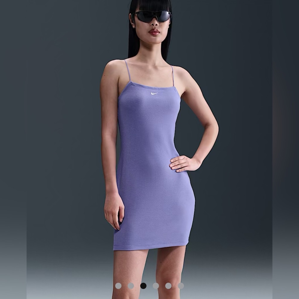 Nike Sportswear Chill Knit Mini-rib Cami Dress Amethyst Small